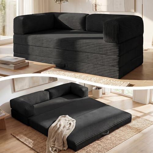 Erament Convertible Sofa Bed, Tri-Folding Mattress Queen Futon Couch Bed by Unknown
