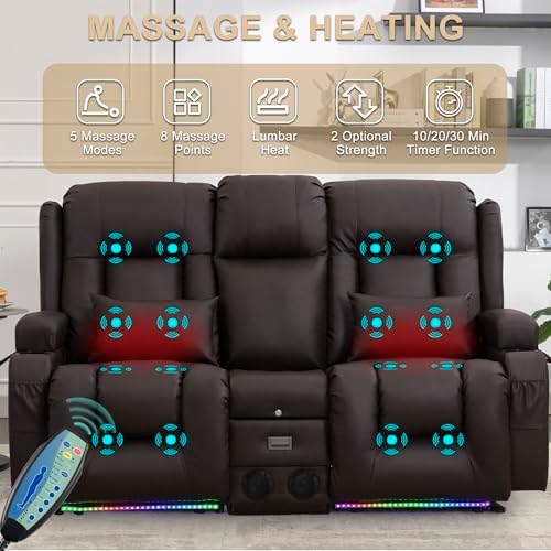 URRED Power Loveseat Recliner Sofa - Image 4