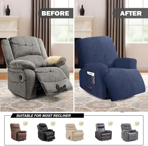 Oversized 3 Pieces Stretch Recliner Chair Covers - Image 4
