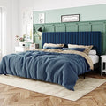 Allewie King Bed Frame, Velvet Upholstered Platform Bed by Allewie