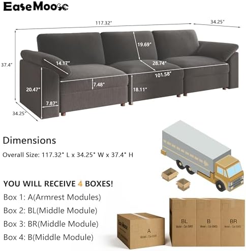 EASE MOOSE Oversized Comfty 3 Seat Cloud Couch - Image 2