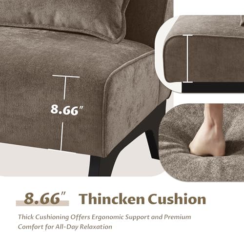 Armless Accent Chairs Set of 2 Upholstered Living Room Side Chairs - Image 5