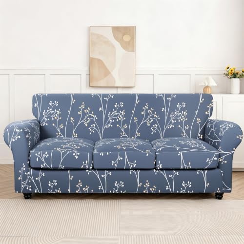 SearchI Stretch Sofa Cover Printed Couch Cover, Floral Pattern 4 Pieces Sofa - Image 2