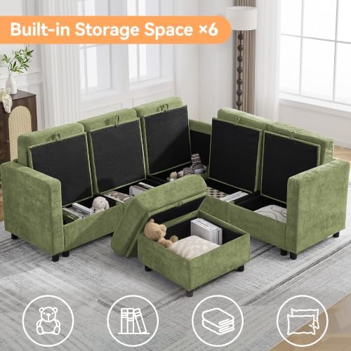 81'' V Shaped Modular Sofa, Storage Sectional Couch - Image 3
