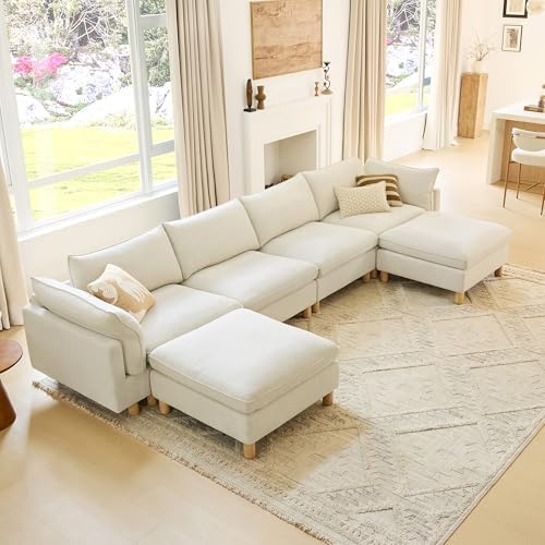 CHITA 161" Large Sectional Sofa, Modular Cloud Couch, 6 Seater by Unknown