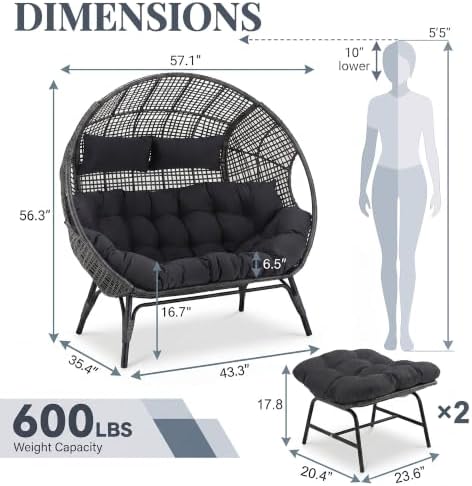 NICESOUL Luxury Double Egg Chair - Image 2