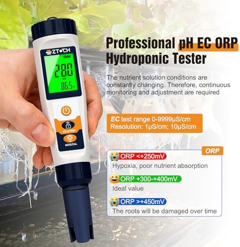 Hydrogen Water Tester pH H2 ORP Meter, Hydroponic pH TDS EC Meter, 6 in 1 - Image 5