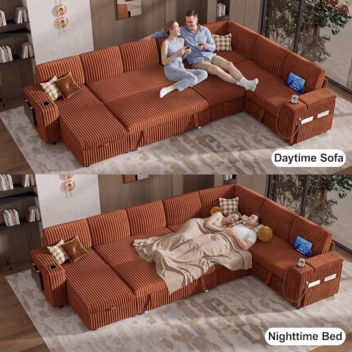 Vipbear 130" Modular Sectional Sleeper Sofa - Image 4
