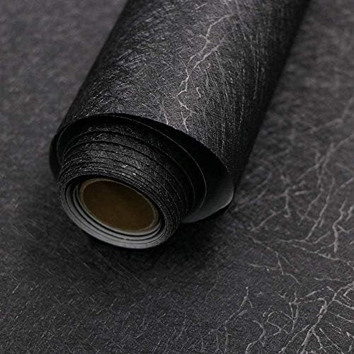 Black Silk Wallpaper Peel and Stick Embossed Self Adhesive Contact Paper by Abyssaly