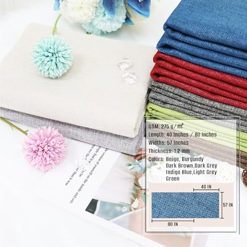 Heavy Linen Fabric 80x57 Inches, 1.2mm Thickness, Plain Solid Color Cloth - Image 4