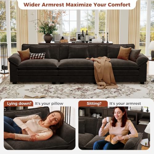 CDCASA 120" Oversized Modular Sectional Sofa, Comfy Cloud Couch, 3-Seater - Image 6