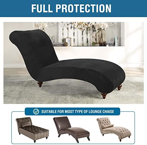 H.VERSAILTEX Chaise Lounge Cover Indoor Velvet Chaise Slipcover High Stretch - Image 5