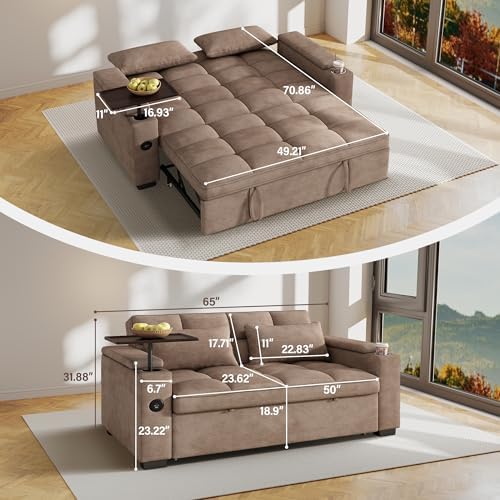 65'' Sleeper Sofa Pull Out Couches - Image 3