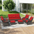 7 Piece Outdoor Wicker Patio Furniture Set, Patio Chairs Set by Gardenbee