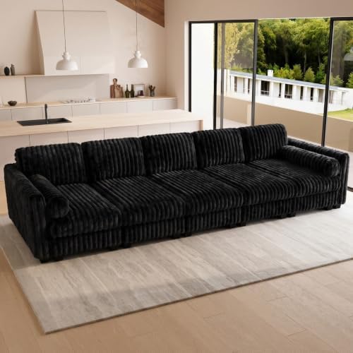 Belffin Oversized Cloud Deep Seat Sectional Sleeper Sofa Bed Corduroy Couch. - Image 3