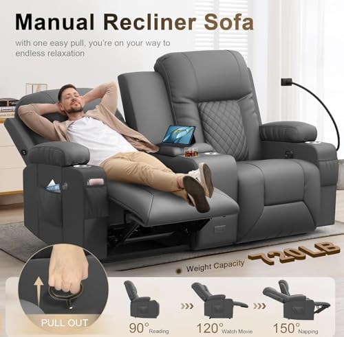 YONISEE Loveseat Recliner, Loveseat Recliner Sofa - Image 5