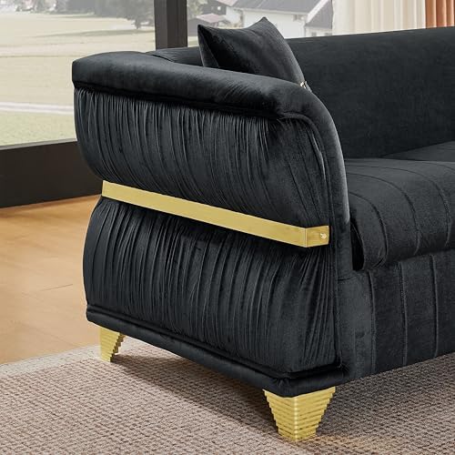KEIKI 84" Luxury Oversized Velvet Chesterfield Sofa - Image 5