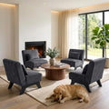 Upholstered Armless Accent Chair Set of 4, Modern Comfy Living Room Chairs by womina