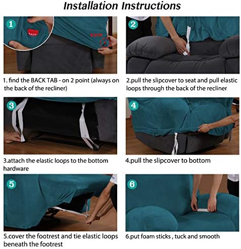 Turquoize Velvet Recliner Covers - Image 6