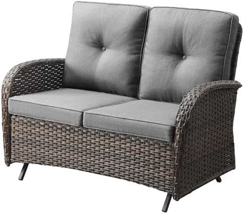 Belord Outdoor Glider Bench Patio Loveseat by Belord