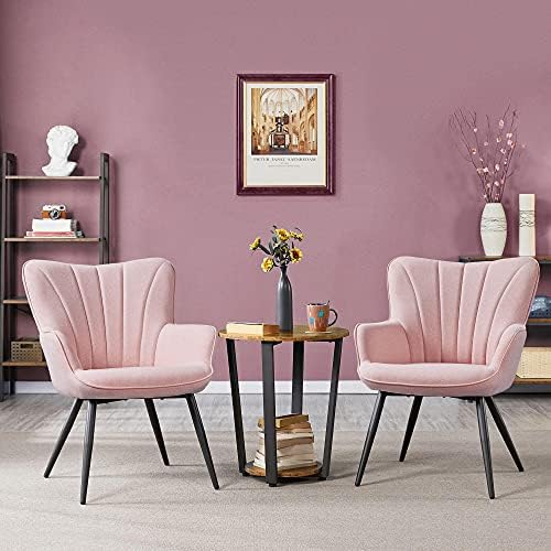 Yaheetech Accent Chairs Set of 2, Upholstered Armchairs - Image 2