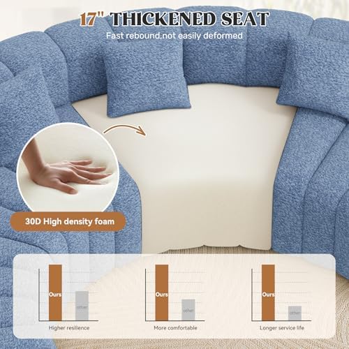 Luxanimarion Oversized Curved Cloud Couch, 6 Seater Modern Modular Sectional - Image 5