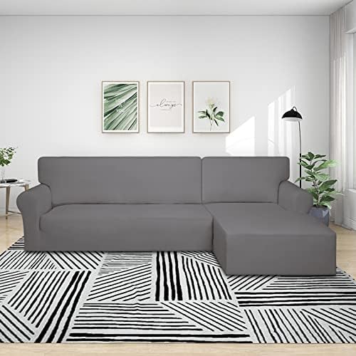 PureFit Stretch Sectional Couch Covers 2 pcs Non Slip L Shape Sofa Cover - Image 2