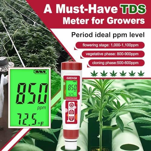 pH Meter for Water, 4 in 1 EC PPM Temp pH Tester for Hydroponic - Image 4