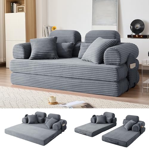 78.8" Futon Sofa Bed with High Back, Boneless Couches by NNQComfyHome