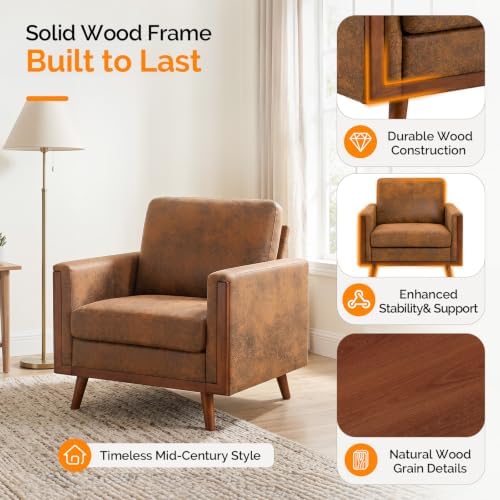 VINGLI Mid-Century Modern Oversized Accent Chair - Image 3