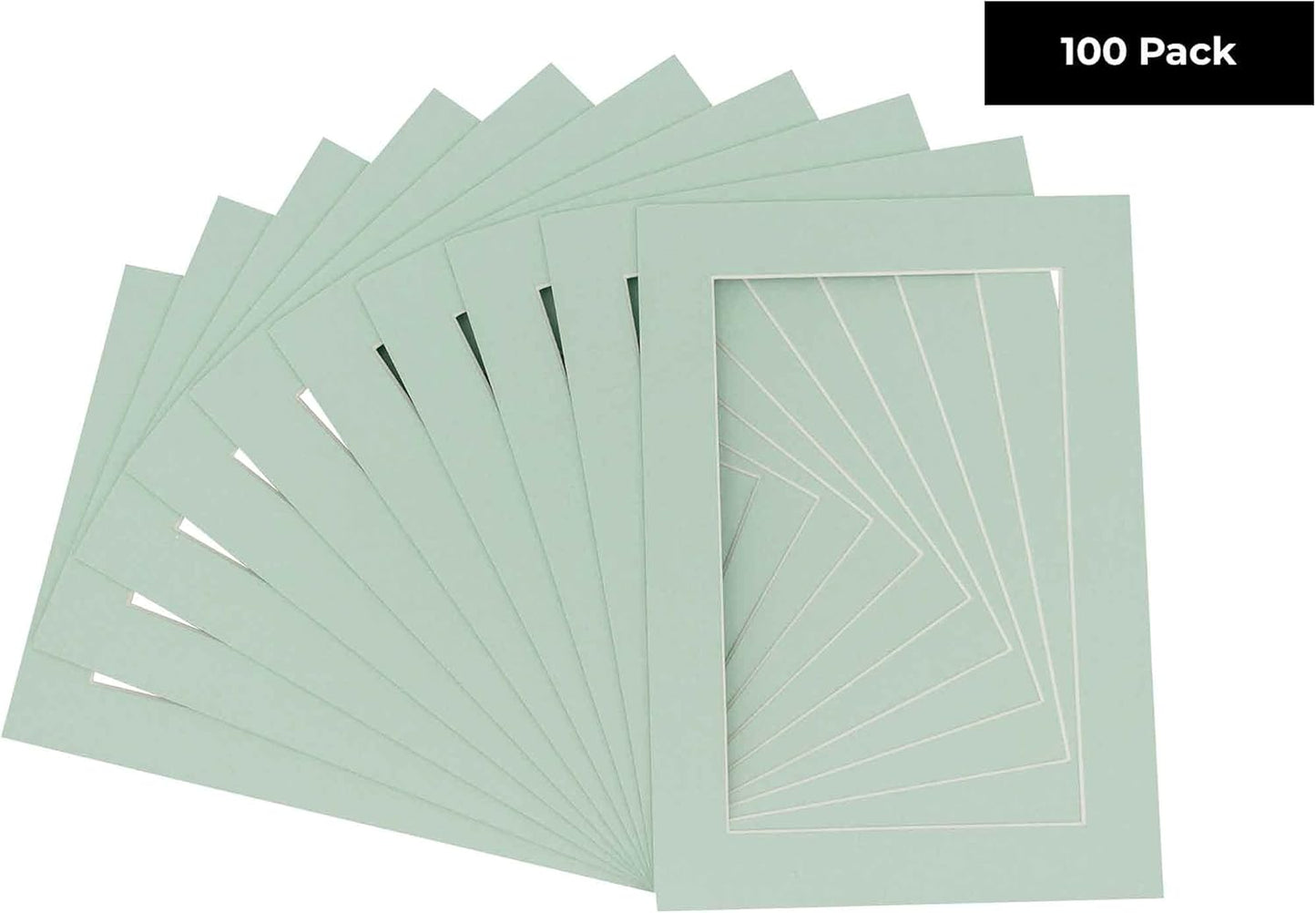 11x14 Mat for 8.5x11 Photo - Precut Honeydew Green Picture Matboard for Frames Measuring 11 x 14 Inches - Bevel Cut Matte to Display Art Measuring 8.5 x 11 Inches - Acid Free Pack of 100 MATS
