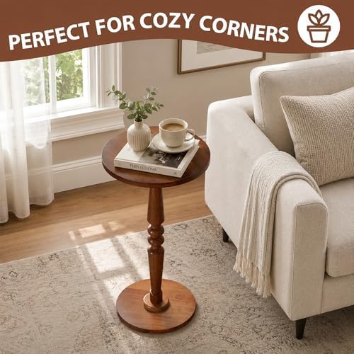 Small Wooden Round Side Table - Image 6