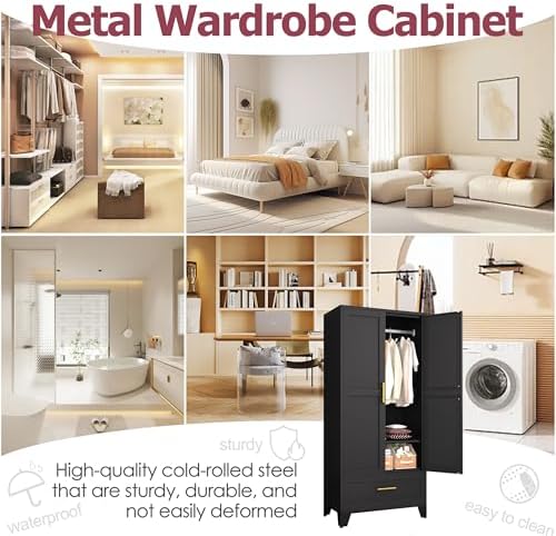GAIOUS Metal Armoire Wardrobe Closet Cabinet - Image 4