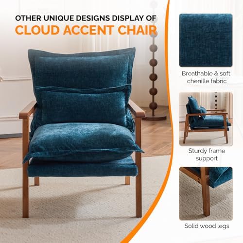 VINGLI Mid-Century Modern Cloud Accent Armchairs Set of 2 - Image 5
