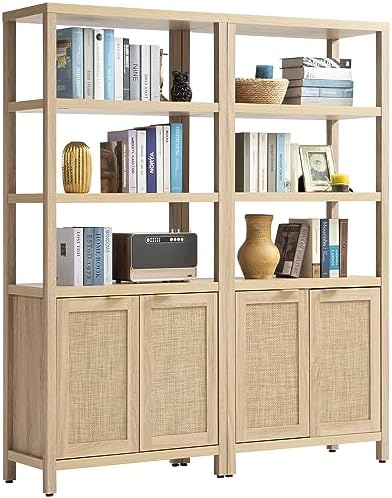 SICOTAS 71" Tall Rattan Bookshelf by SICOTAS