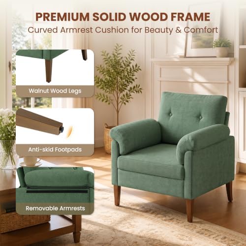 Accent Chairs Set of 2, Modern Upholstered Corner Chair - Image 4