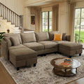 WorthFurni 112" Modular Sectional Sofa U Shape Couches by WorthFurni