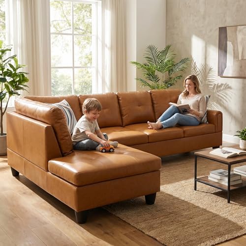 L-Shaped Sectional Sofa, Modern 4-Seat Couch - Image 3
