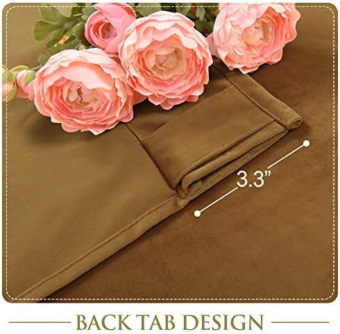 StangH Gold Brown Velvet Blackout Curtains - Image 5