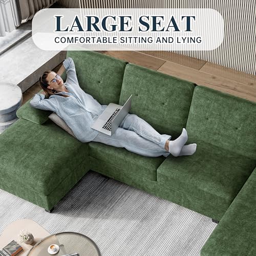 Sectional Couches for Living Room, 106 in U Shaped Couch Soft Sectional Sofa - Image 4