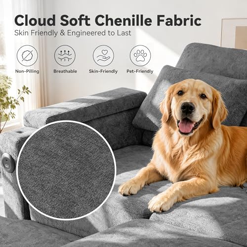 Sleeper Sectional Sofa, Adjustable Backrest and Seating, L Shaped Couch - Image 3