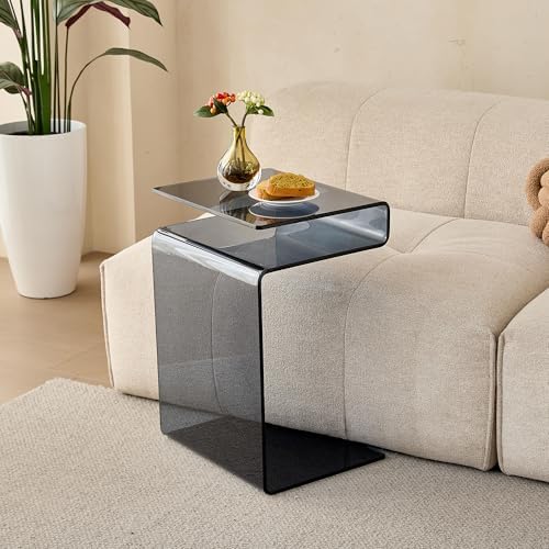 Glass Nightstand, Side Table, S-Shaped End Table - Image 4