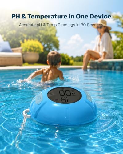 BALDR Pool Thermometer with PH Meter, Rechargeable Digital Pool PH Tester - Image 2