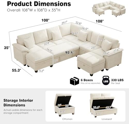 Ihanherry 108" Modular Sectional Sofa - Image 3
