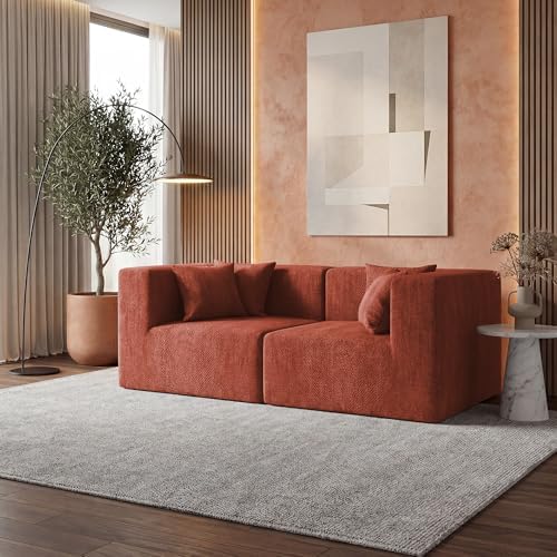 MONVANE 75" Loveseat Sofa, Comfy Chenille Modular Sectional Sofa - Image 2