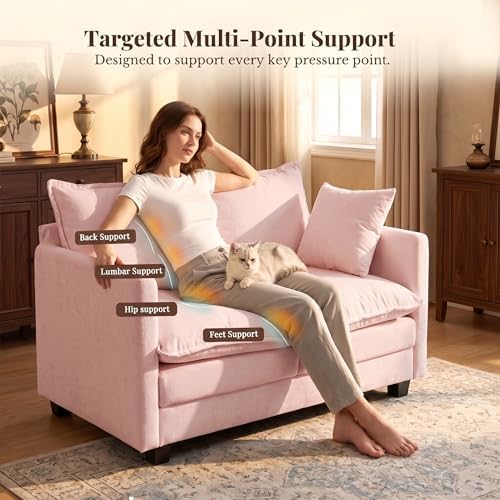 KYJ Loveseat Sofa, Cloud Love Seat Couch 3 Layer Cushion - Image 6