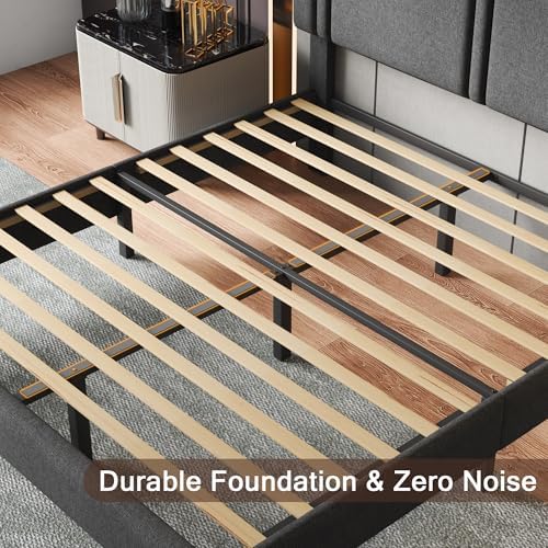 Einhomn Upholstered Full Size Bed Frame - Image 6