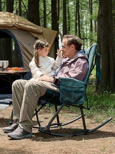EVER ADVANCED Oversized Rocking Camping Chair, Padded Folding Rocker - Image 2