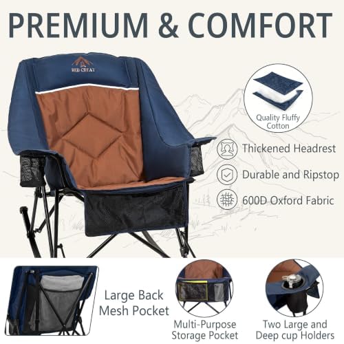 400lbs Rocking Camping Chair Oversized Folding Rocker - Image 7