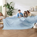 Bedsure Cooling Waffle Blanket for Hot Sleepers, Light Blue, Oversized King by BEDSURE